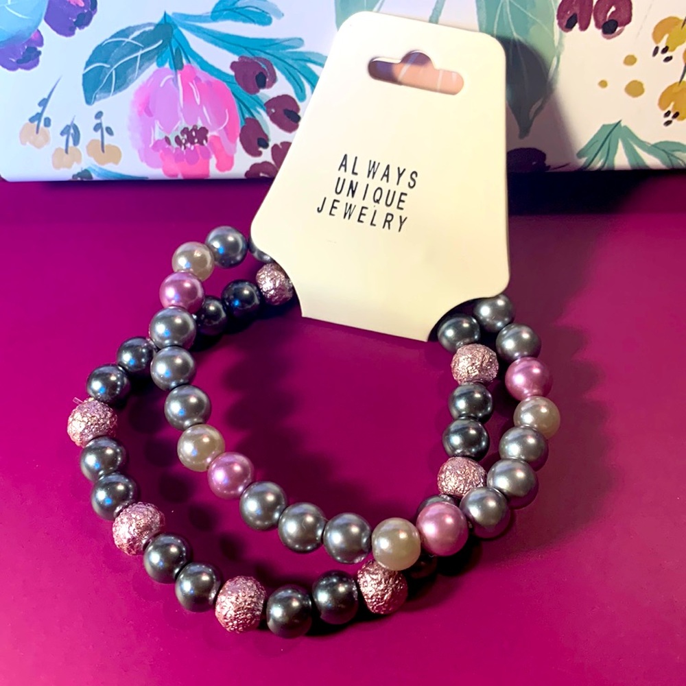 Stackable set stretch bracelets